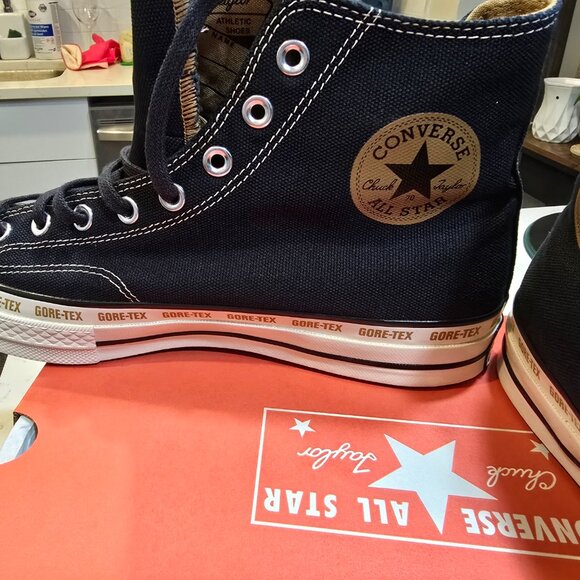 Men's Converse Chuck 70 Gore-Tex High Black Toadstool Tan Sneakers A08565C sz 10 - Picture 4 of 16
